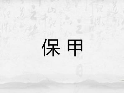 保甲