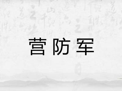 营防军 营防军
