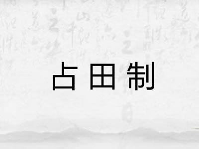 占田制