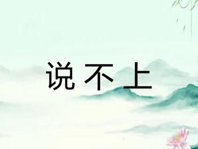 说不上 说不上