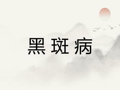 黑斑病 黑斑病