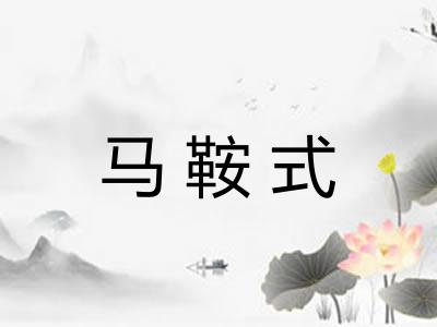 马鞍式 马鞍式