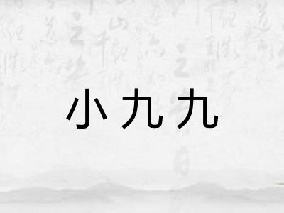 小九九 小九九