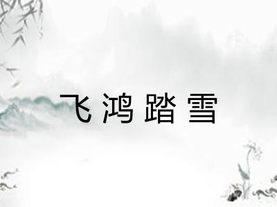飞鸿踏雪 飞鸿踏雪