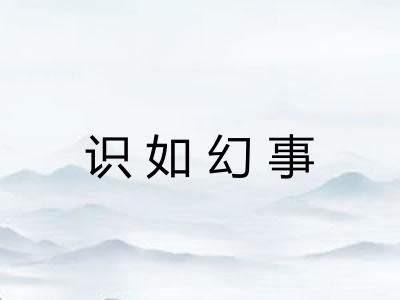 识如幻事 识如幻事