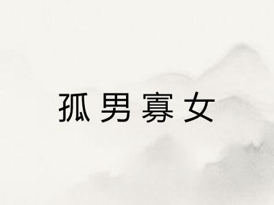 孤男寡女 孤男寡女