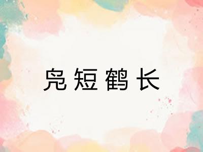 凫短鹤长