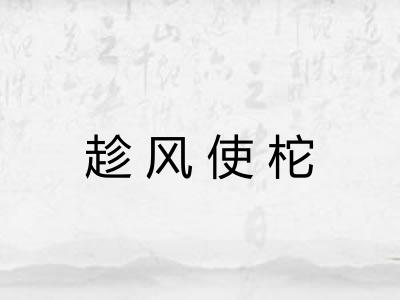 趁风使柁