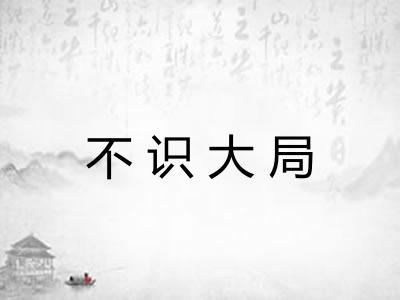 不识大局 不识大局