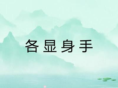 各显身手 各显身手