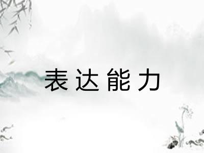 表达能力 表达能力