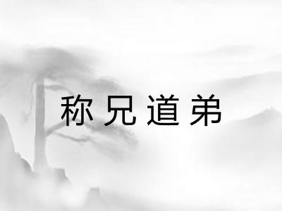 称兄道弟 称兄道弟