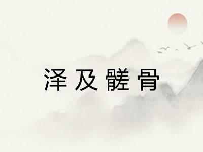 泽及髊骨 泽及髊骨