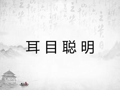 耳目聪明 耳目聪明