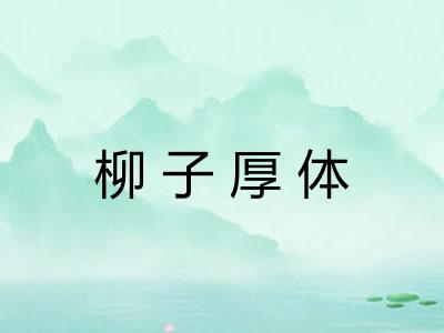 柳子厚体 柳子厚体