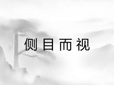 侧目而视 侧目而视