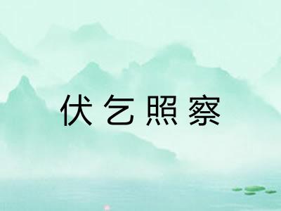 伏乞照察 伏乞照察