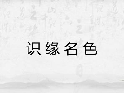 识缘名色 识缘名色