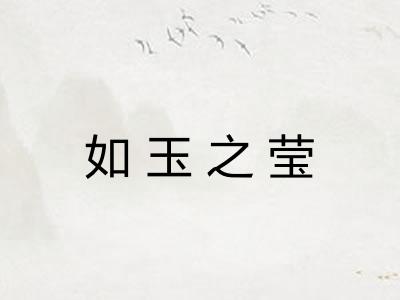 如玉之莹 如玉之莹