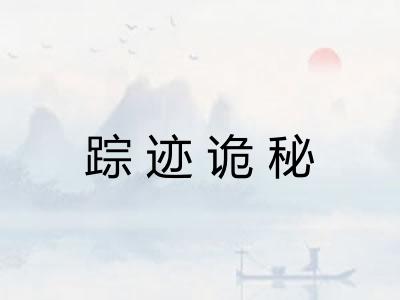 踪迹诡秘
