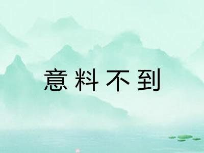 意料不到 意料不到