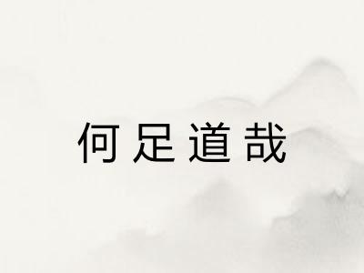 何足道哉