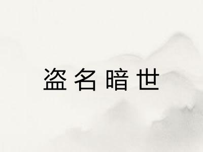 盗名暗世 盗名暗世