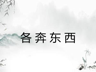 各奔东西 各奔东西