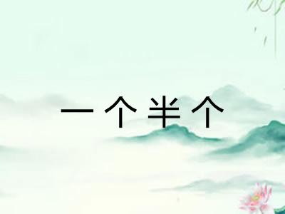 一个半个 一个半个