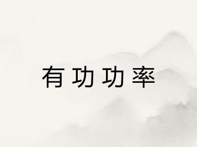 有功功率 有功功率