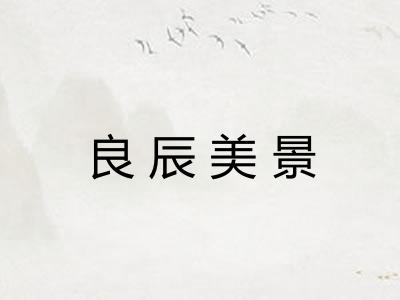 良辰美景 良辰美景