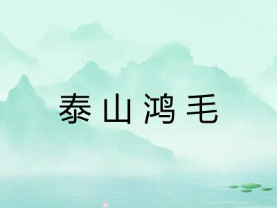 泰山鸿毛 泰山鸿毛