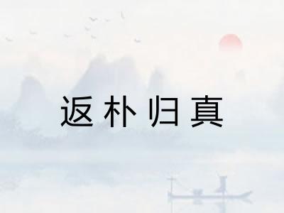 返朴归真 返朴归真