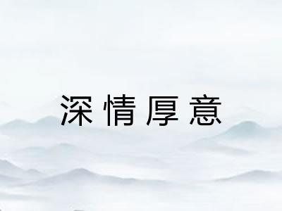 深情厚意 深情厚意