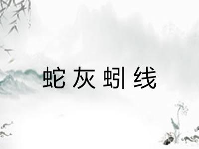 蛇灰蚓线 蛇灰蚓线