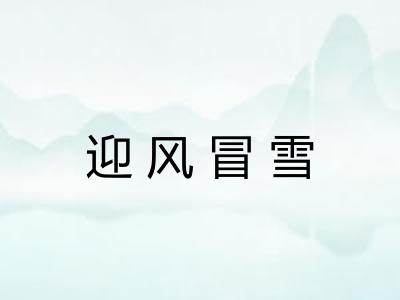 迎风冒雪 迎风冒雪