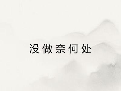 没做奈何处