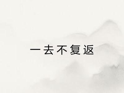 一去不复返