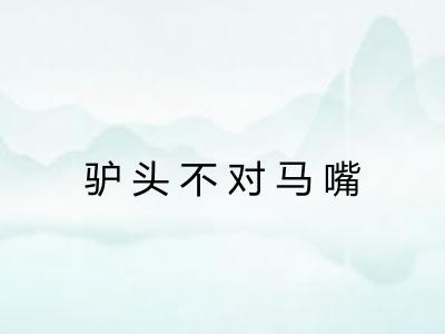 驴头不对马嘴