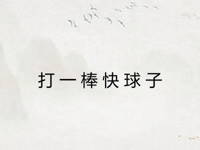 打一棒快球子