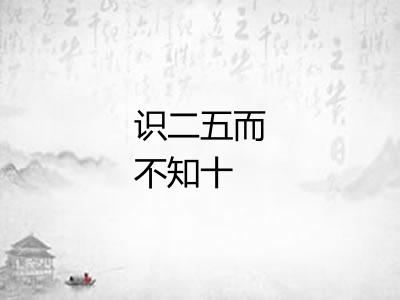 识二五而不知十