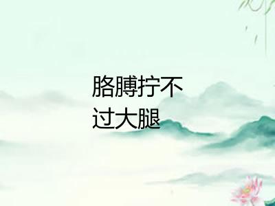 胳膊拧不过大腿