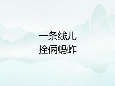 一条线儿拴俩蚂蚱