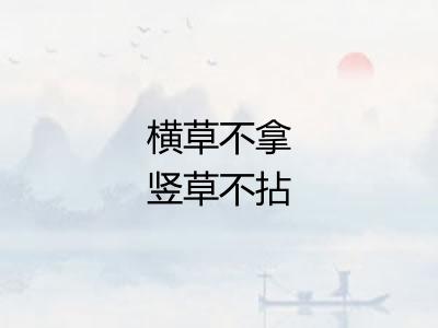 横草不拿竖草不拈 横草不拿竖草不拈