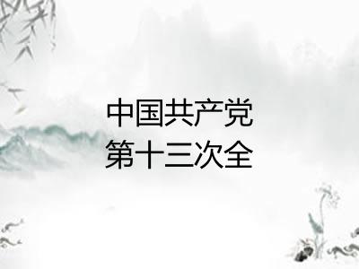 中国共产党第十三次全国代表大会